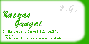 matyas gangel business card